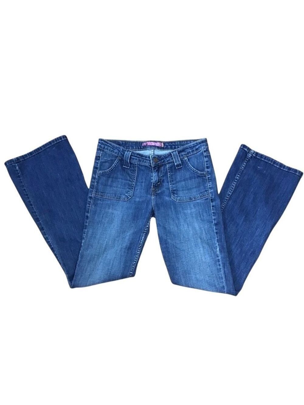 Levi’s Vintage Y2K 5M Flare Jeans Patch Pocket Medium Wash Wide Leg Denim Womens